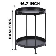  Metal Round Side Table  - Black