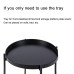 2 Tier 15.7" Dia. Metal Round Side Table with Removable Storage Tray for Living Room,Bedroom Nightstand End Table - Black