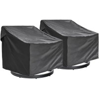 AIRZANER 2 Pack Large Outdoor Patio Deep Seat Lounge and Sofa Chair Covers 36" W x 38" D x 34" H fit Dining Chairs, Swivel Chair Cover with Waterproof - Black