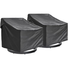 AIRZANER 2 Pack Large Outdoor Patio Deep Seat Lounge and Sofa Chair Covers 36" W x 38" D x 34" H fit Dining Chairs, Swivel Chair Cover with Waterproof - Black